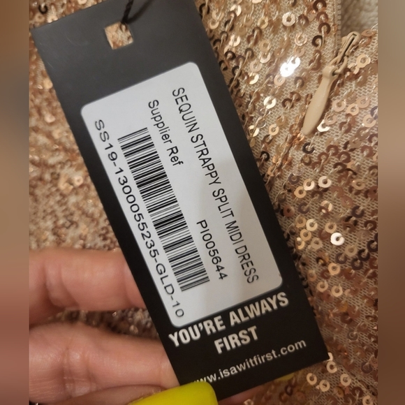 NWT Gold sequin dress - Picture 3 of 6